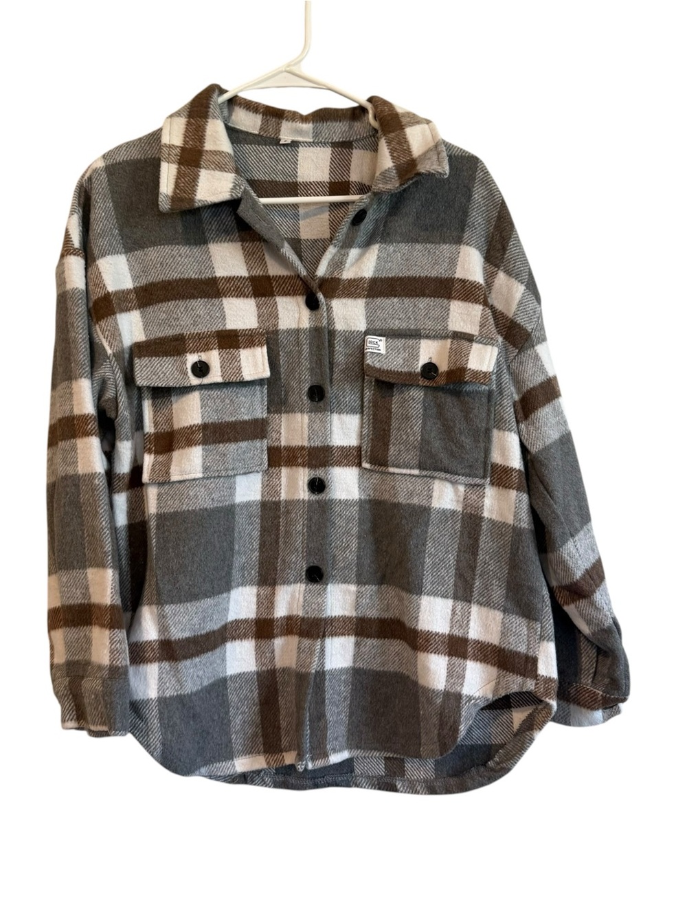 women’s Glock Plaid Button-Up fleece Jacket S